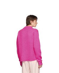 Мужской ярко-розовый свитер с круглым вырезом от Tibi