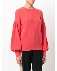 Женский ярко-розовый свитер с круглым вырезом от Laneus