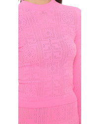 Женский ярко-розовый свитер с круглым вырезом от Versace