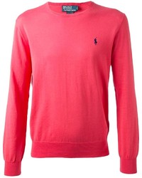 Мужской ярко-розовый свитер с круглым вырезом от Ralph Lauren