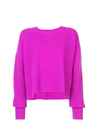 Женский ярко-розовый свитер с круглым вырезом от RE/DONE
