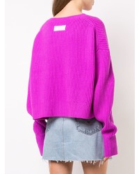 Женский ярко-розовый свитер с круглым вырезом от RE/DONE