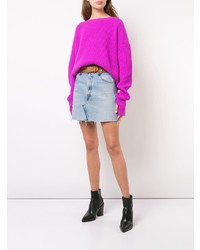 Женский ярко-розовый свитер с круглым вырезом от RE/DONE