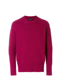 Мужской ярко-розовый свитер с круглым вырезом от Roberto Collina