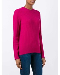 Мужской ярко-розовый свитер с круглым вырезом от Bally