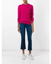 Мужской ярко-розовый свитер с круглым вырезом от Bally