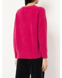 Женский ярко-розовый свитер с круглым вырезом от Coohem