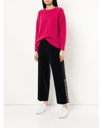 Женский ярко-розовый свитер с круглым вырезом от Coohem