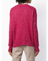Женский ярко-розовый свитер с круглым вырезом от Etro