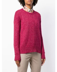Женский ярко-розовый свитер с круглым вырезом от Etro