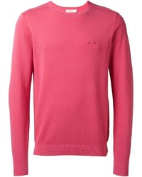 Мужской ярко-розовый свитер с круглым вырезом от Sun 68