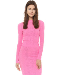 Женский ярко-розовый свитер с круглым вырезом от Versace