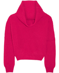 Ярко-розовый свитер с хомутом