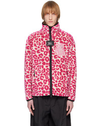 Ярко-розовый свитшот с леопардовым принтом