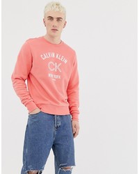 Мужской ярко-розовый свитшот с принтом от Calvin Klein