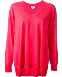 Ярко-розовый свободный свитер