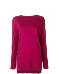 Ярко-розовый свободный свитер от Agnona