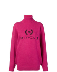 Ярко-розовый свободный свитер от Balenciaga
