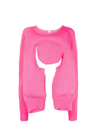 Ярко-розовый свободный свитер от Comme des Garcons