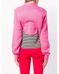 Ярко-розовый свободный свитер от Comme des Garcons