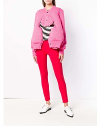 Ярко-розовый свободный свитер от Comme des Garcons