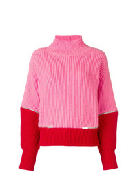 Ярко-розовый свободный свитер от Dondup