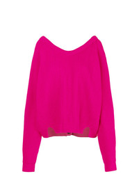 Ярко-розовый свободный свитер от Erika Cavallini