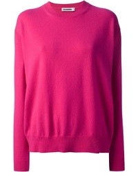 Ярко-розовый свободный свитер от Jil Sander