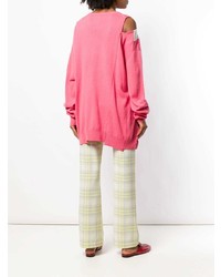Ярко-розовый свободный свитер от Ballantyne