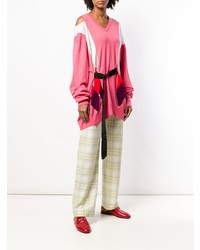 Ярко-розовый свободный свитер от Ballantyne