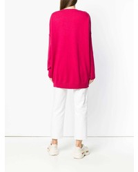 Ярко-розовый свободный свитер от Twin-Set