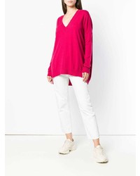 Ярко-розовый свободный свитер от Twin-Set
