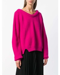 Ярко-розовый свободный свитер от Erika Cavallini