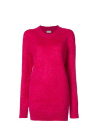 Ярко-розовый свободный свитер от Saint Laurent