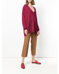 Ярко-розовый свободный свитер от Twin-Set