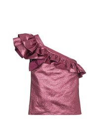 Ярко-розовый топ без рукавов с рюшами от Philosophy di Lorenzo Serafini