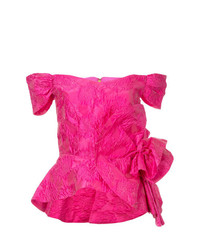 Ярко-розовый топ с открытыми плечами с цветочным принтом от Bambah