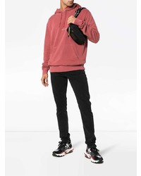 Мужской ярко-розовый худи с принтом от Saint Laurent
