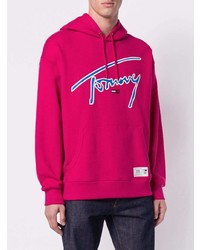Мужской ярко-розовый худи с принтом от Tommy Jeans