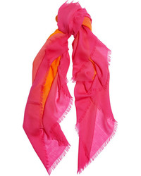 Женский ярко-розовый шарф от Bottega Veneta
