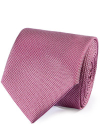 Ярко-розовый шелковый плетеный галстук