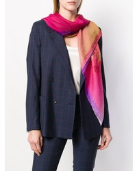 Женский ярко-розовый шелковый шарф с принтом тай-дай от Etro