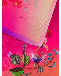 Женский ярко-розовый шелковый шарф с принтом тай-дай от Etro