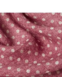 Ярко-розовый шерстяной нагрудный платок в горошек от Brunello Cucinelli