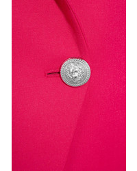 Женский ярко-розовый шерстяной пиджак от Balmain