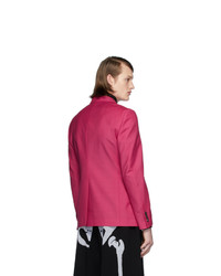 Мужской ярко-розовый шерстяной пиджак от Alexander McQueen