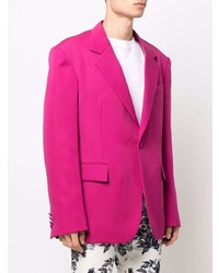 Мужской ярко-розовый шерстяной пиджак от Lanvin